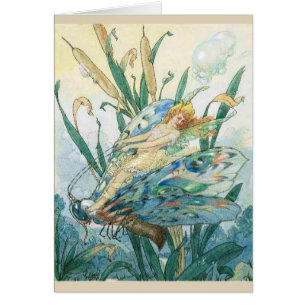 Cru - fée montant un papillon -