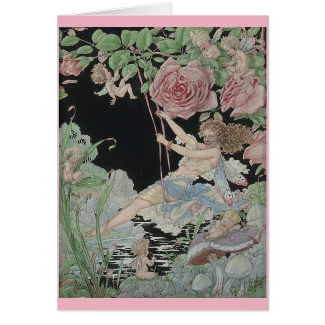 Cru - fée sur une oscillation de jardin, (Devant)