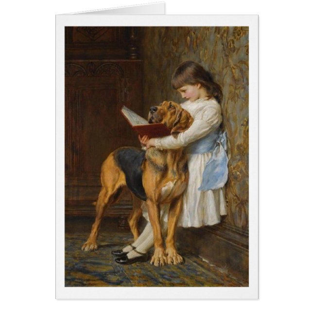 Cru - fille lisant à son chien, (Devant)