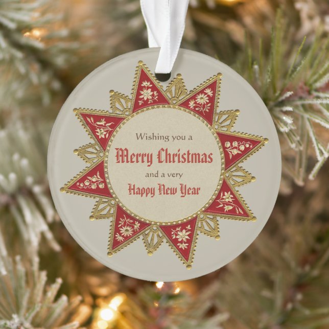 Cru rouge CC0962 de Noël d'or victorien d'étoile (Arbre)
