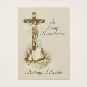 Crucified katholische Begräbnis- heilige Karte