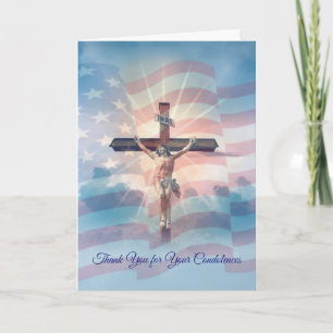 Crucifix American Flag Condolence Merci