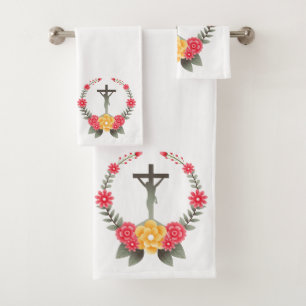 Crucifix et Fleurs