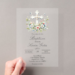 Crucifix invitation de baptême