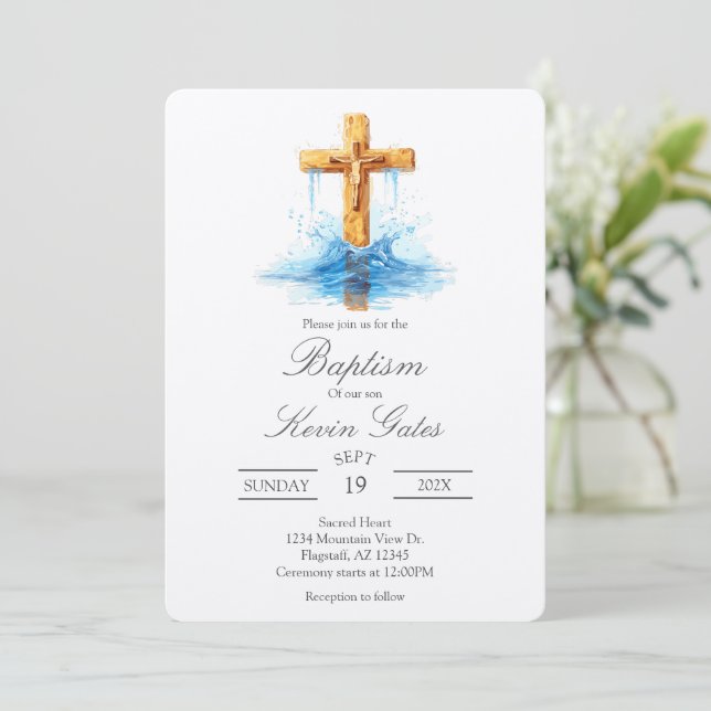 Crucifix  invitation de baptême (Debout devant)