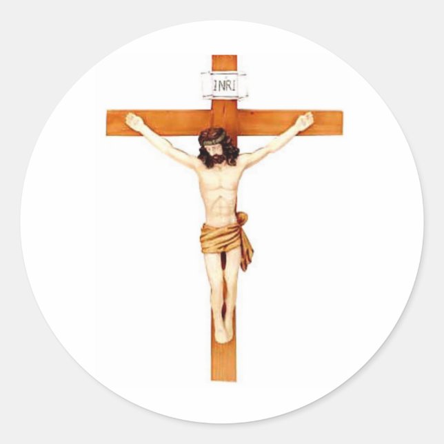 CRUCIFIX RUNDER AUFKLEBER (Vorderseite)