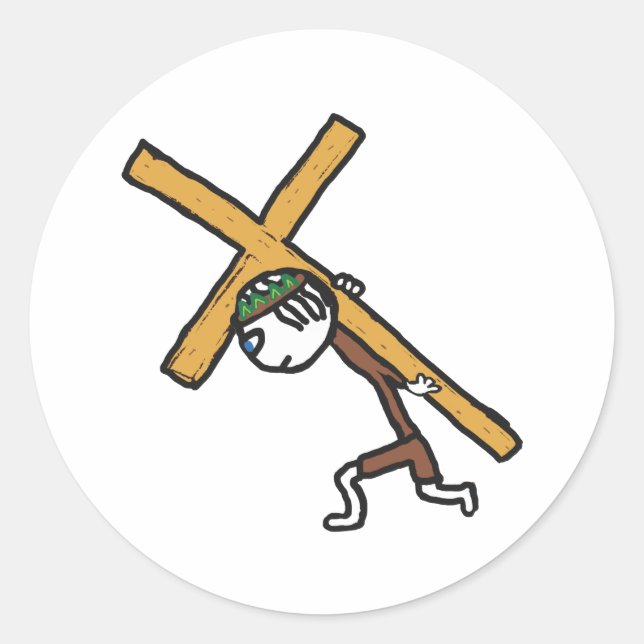 Crucifix Runder Aufkleber (Vorderseite)
