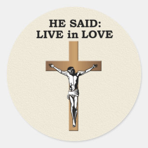 Crucifix Runder Aufkleber
