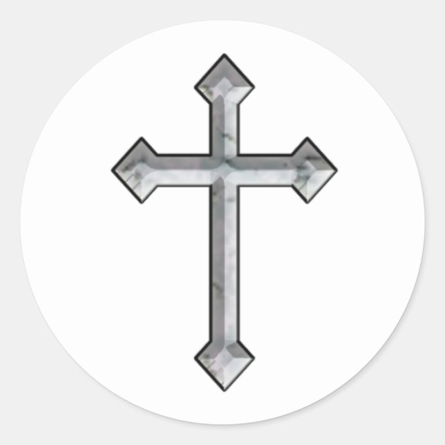 Crucifix-Sticker Runder Aufkleber (Vorderseite)