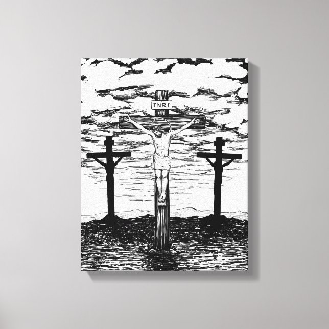 Crucifixation Illustration von Amanda Diehl Leinwanddruck (Vorderseite)