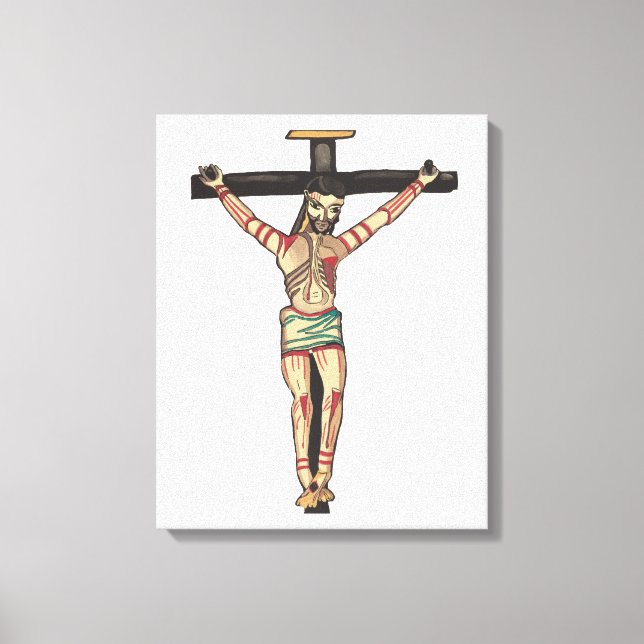 Crucifixe Jesus Christus Cross Wasserfarbe Kunst Leinwanddruck (Vorderseite)