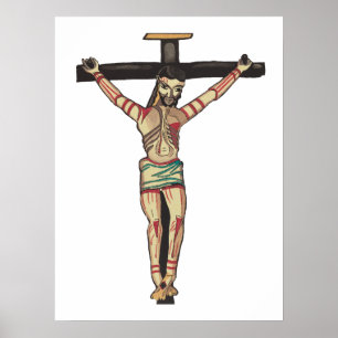 Crucifixe Jesus Christus Cross Wasserfarbe Kunst Poster