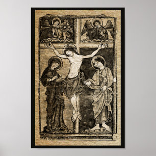 Crucifixion du Christ à Sepia   Poster
