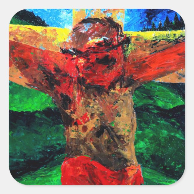Crucifixion - Ende 2009 Quadratischer Aufkleber (Vorderseite)