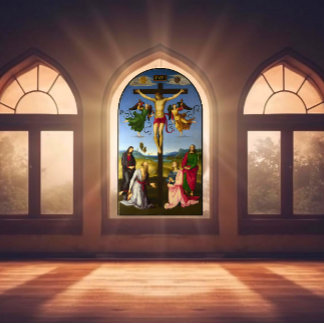 Crucifixion of Jesus Raphael Circa 1500 Fensteraufkleber