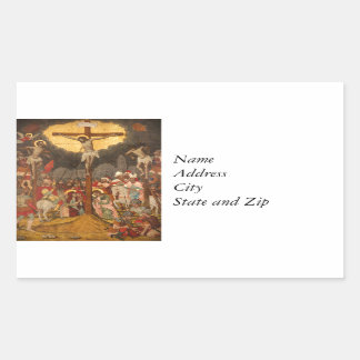 Crucifixion Scene 1711 Rechteckiger Aufkleber