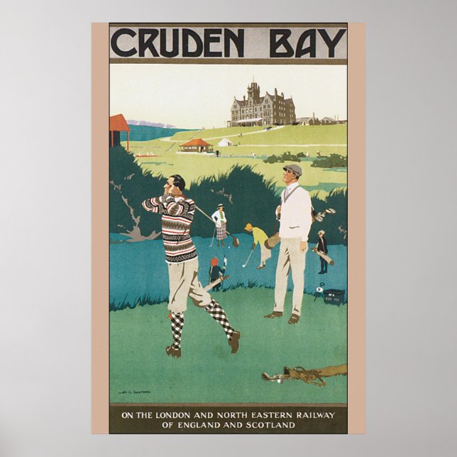 Cruden Bay Vintage Reiseplakat Poster (Vorne)