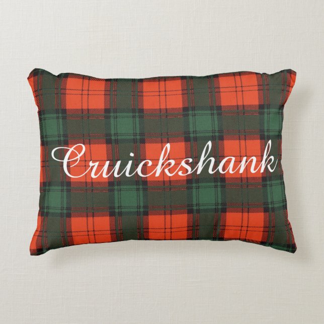 Cruickshank Clan karierter schottischer Kilt Zierkissen (Vorderseite)