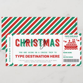 Cruise Boarding Pass Weihnachtskarten Gutschein