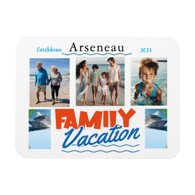 Cruise Cabin Marker Blue Family Foto Individualisi Magnet (Horizontal)