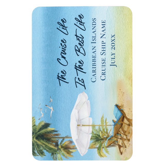 Cruise Caribbean Island Cabin Door Marker Magnet (Vertikal)