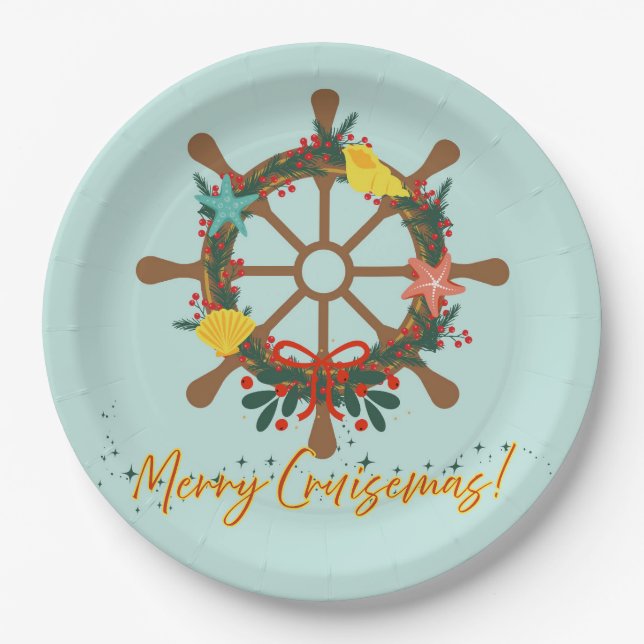 Cruise Christmas Nautical Pappteller (Vorderseite)
