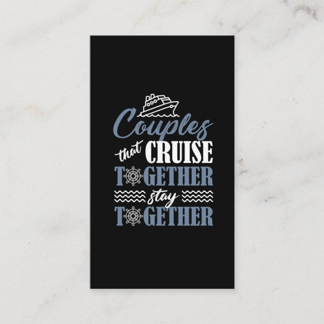  Cruise Couple Cruise Ship Partner Husband Ehefrau Visitenkarte (Vorderseite)