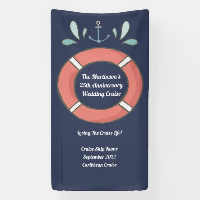 Cruise Deco des Nautical Anniversary Stateroom Doo Banner (Vertikal)