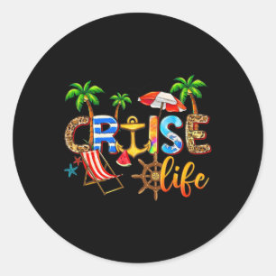 Cruise Life 2025 Sommerurlaub Familie Matching Runder Aufkleber