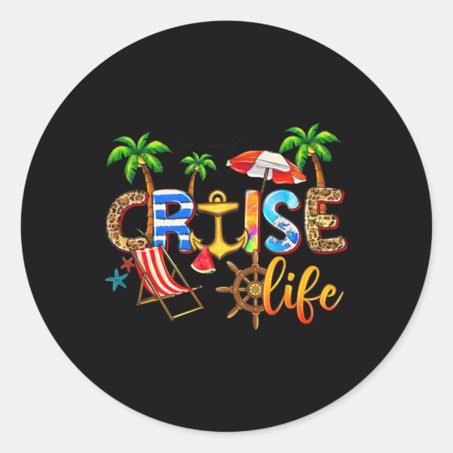 Cruise Life 2025 Sommerurlaub Familie Matching Runder Aufkleber (Vorderseite)