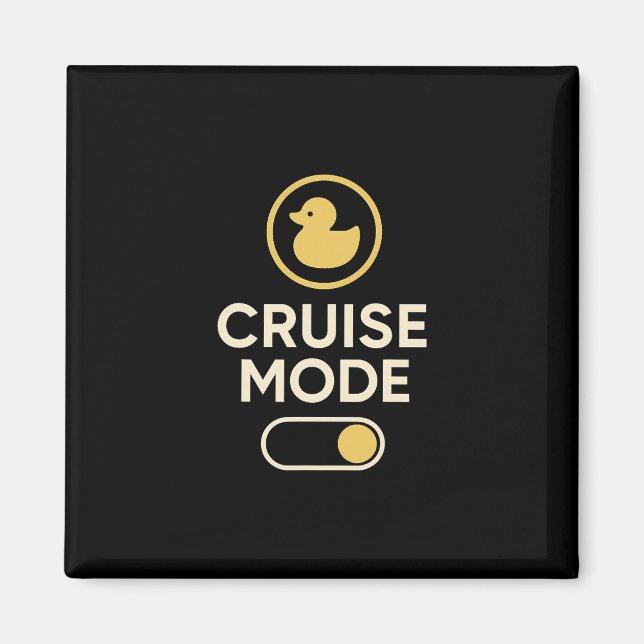 Cruise Mode Duck Toggle Retro Vacation Vibes  Magnet (Vorne)
