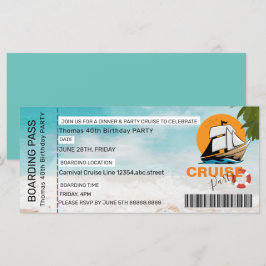 Cruise Party 40 Geburtstagsparty BOARDING PASS