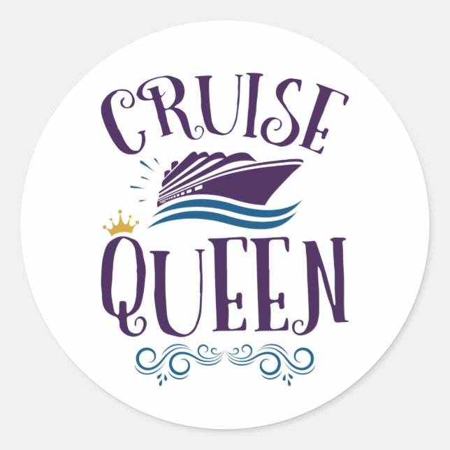 Cruise Queen Niedlich Cruise Women Runder Aufkleber (Vorderseite)