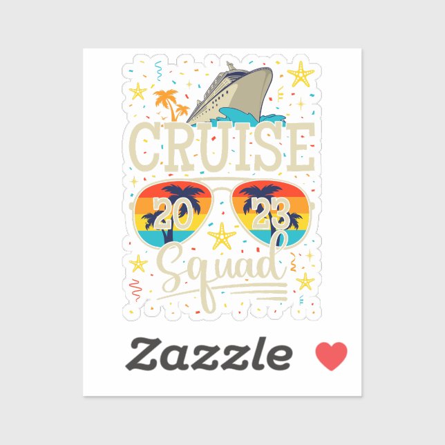 Cruise Squad 2023 Cruising Vacation Vinyl Aufkleber (Blatt)