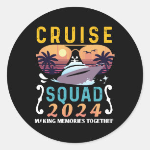 Cruise Squad 2024 Family Vacation Matching Group Runder Aufkleber