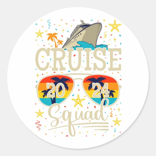 Cruise Squad 2024 Kreuzfahrt Runder Aufkleber (Vorderseite)