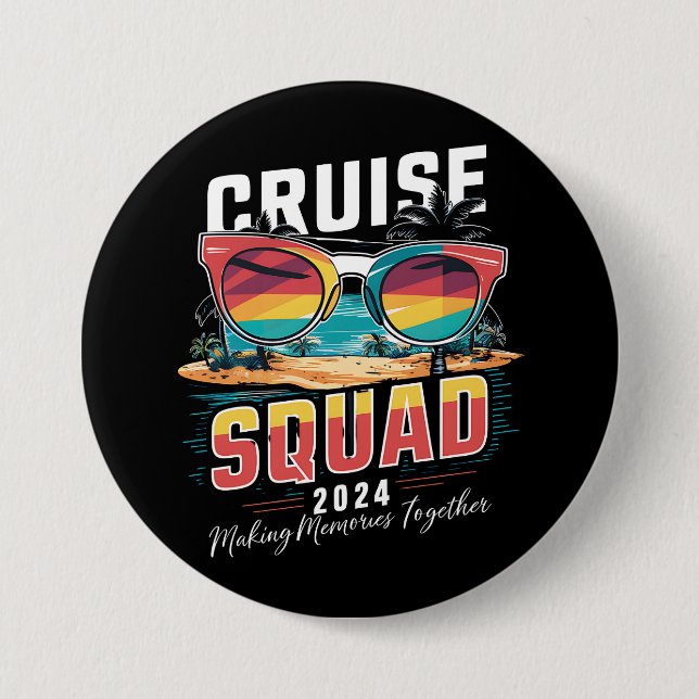Cruise Squad 2024 Sommerferien Matching Family Button (Vorderseite)