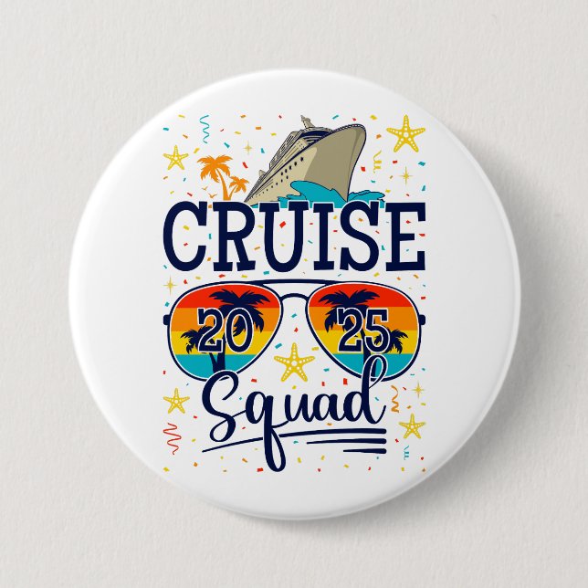 Cruise Squad 2025 Cruising Vacation Round Button (Vorderseite)