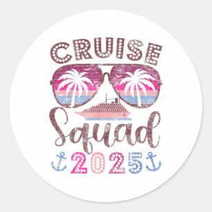 Cruise Squad 2025 Family Friends Urlaub Matching Runder Aufkleber