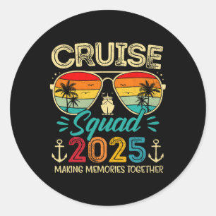 Cruise Squad 2025 Family Group Matching Summer Vac Runder Aufkleber
