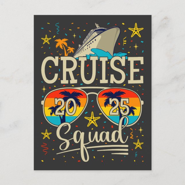 Cruise Squad 2025 Kreuzfahrt Postkarte (Vorderseite)