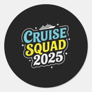 Cruise Squad 2025 Matching Family Group Summer Vac Runder Aufkleber