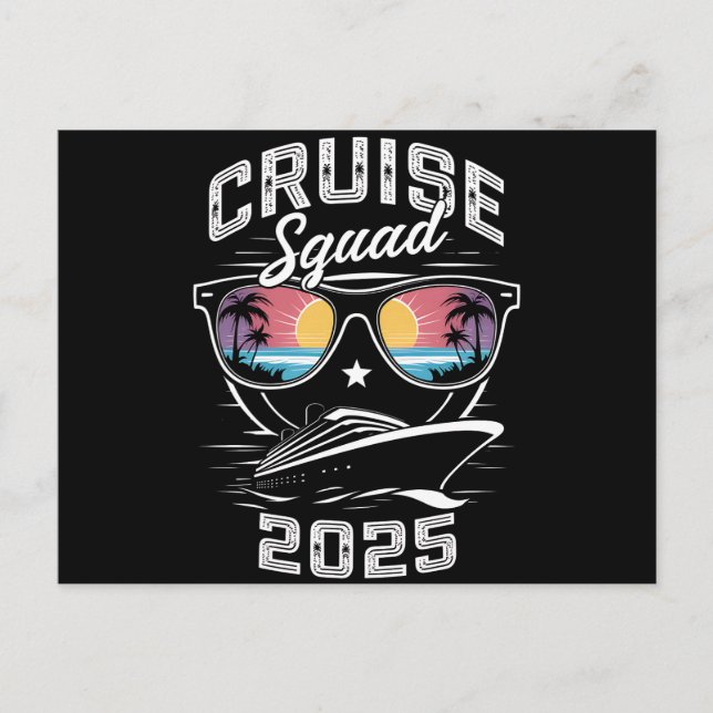 Cruise Squad 2025 Sommerferien Matching Family Postkarte (Vorderseite)