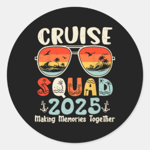 Cruise Squad 2025 Sommerferien Matching Family Runder Aufkleber