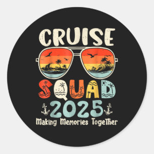 Cruise Squad 2025 Sommerferien Matching Family Runder Aufkleber