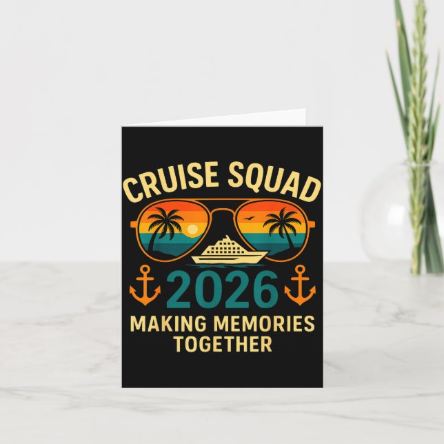 Cruise Squad 2026 Family Vacation Matching Group S Karte (Vorderseite)