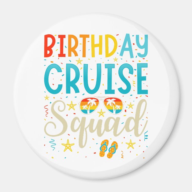 Cruise Squad Cruising Vacacation Circle Magnet (Vorne)