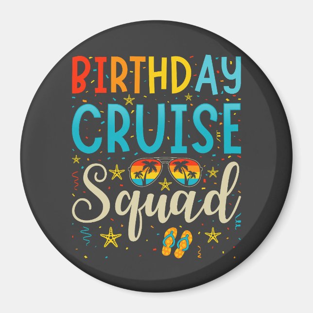 Cruise Squad Cruising Vacacation Circle Magnet (Vorne)
