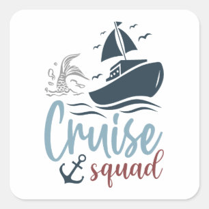 Cruise Squad Quadratischer Aufkleber