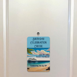 Cruise Stateroom Door Tropical Beach Magnet